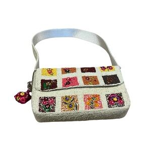 Made in India  Flower Beaded bag - viral beaded bag , sequin floral tile beaded